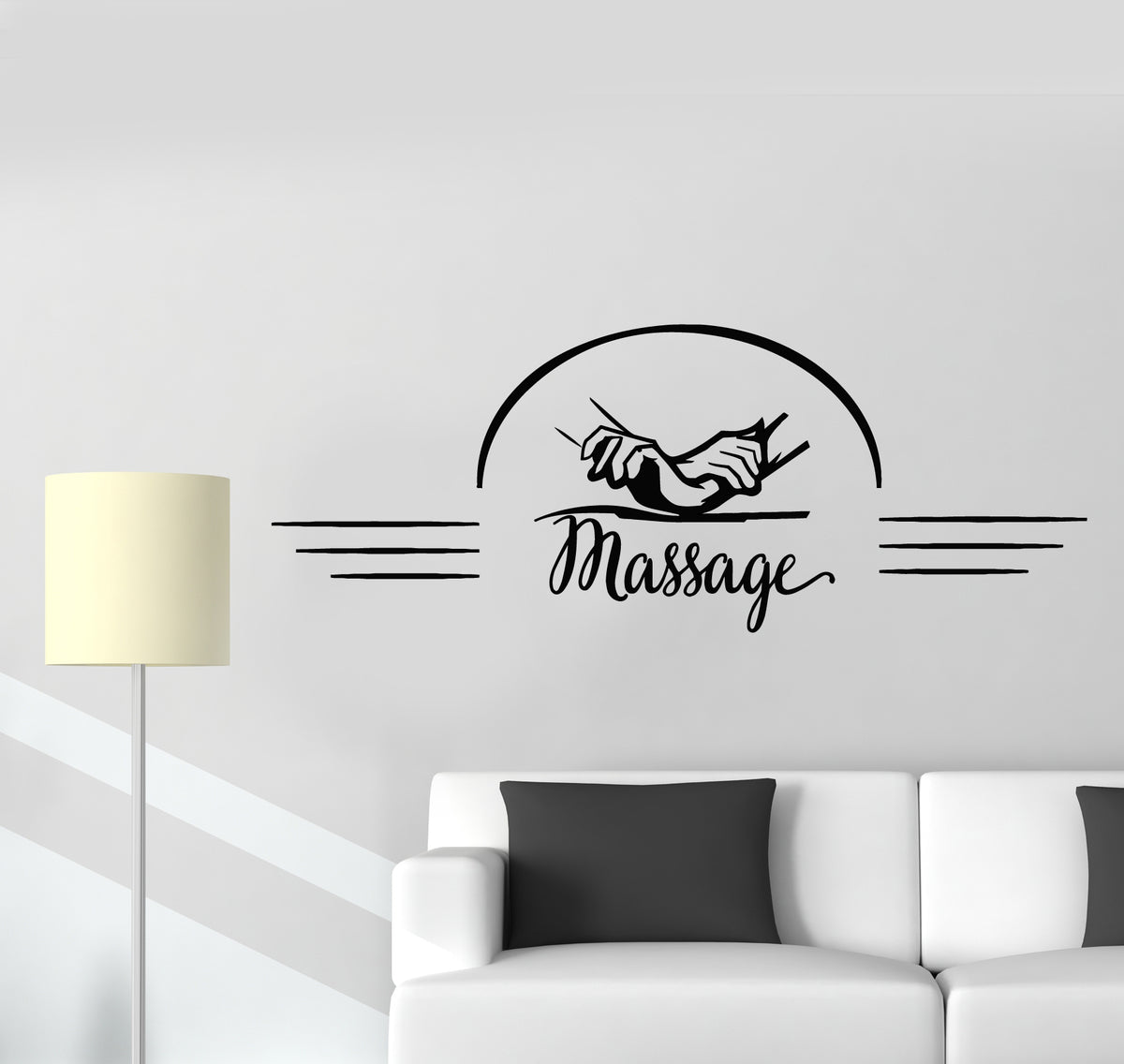 Vinyl Wall Decal Massage Salon Relax Spa Therapy Hands Health Stickers