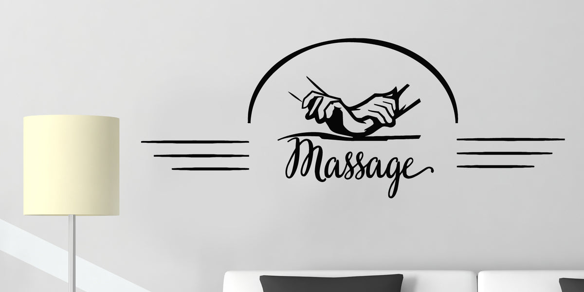 Vinyl Wall Decal Massage Salon Relax Spa Therapy Hands Health Stickers — Wallstickers4you 