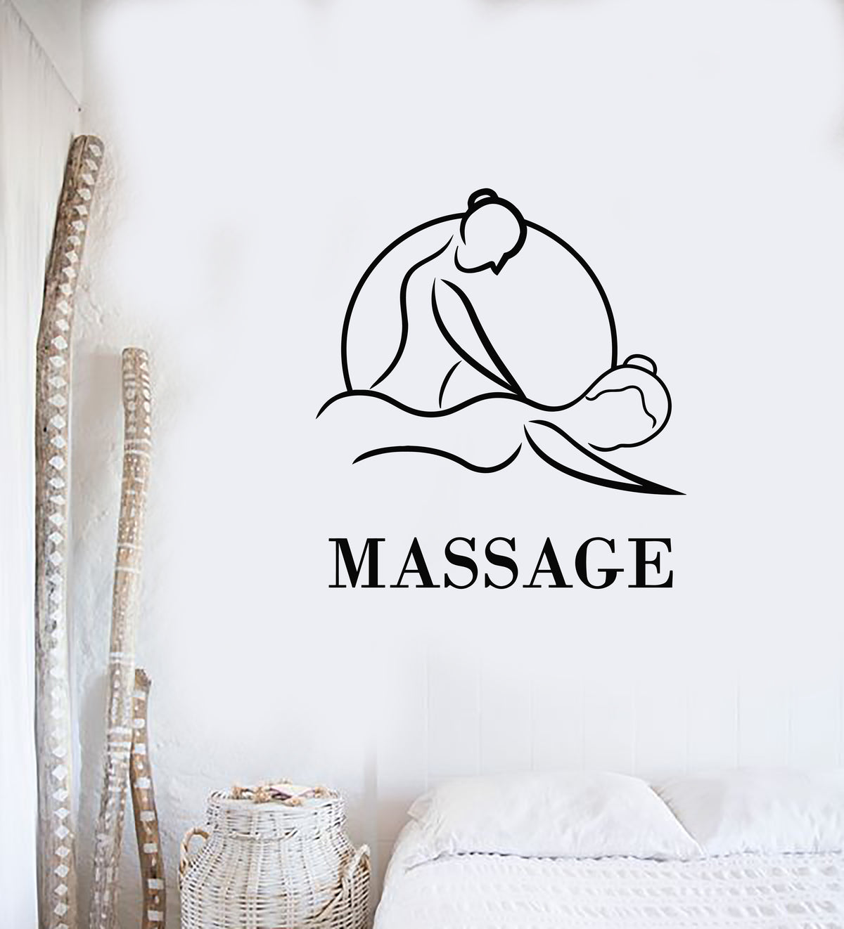 Vinyl Wall Decal Spa Massage Beauty Salon Relax Therapy Woman Stickers