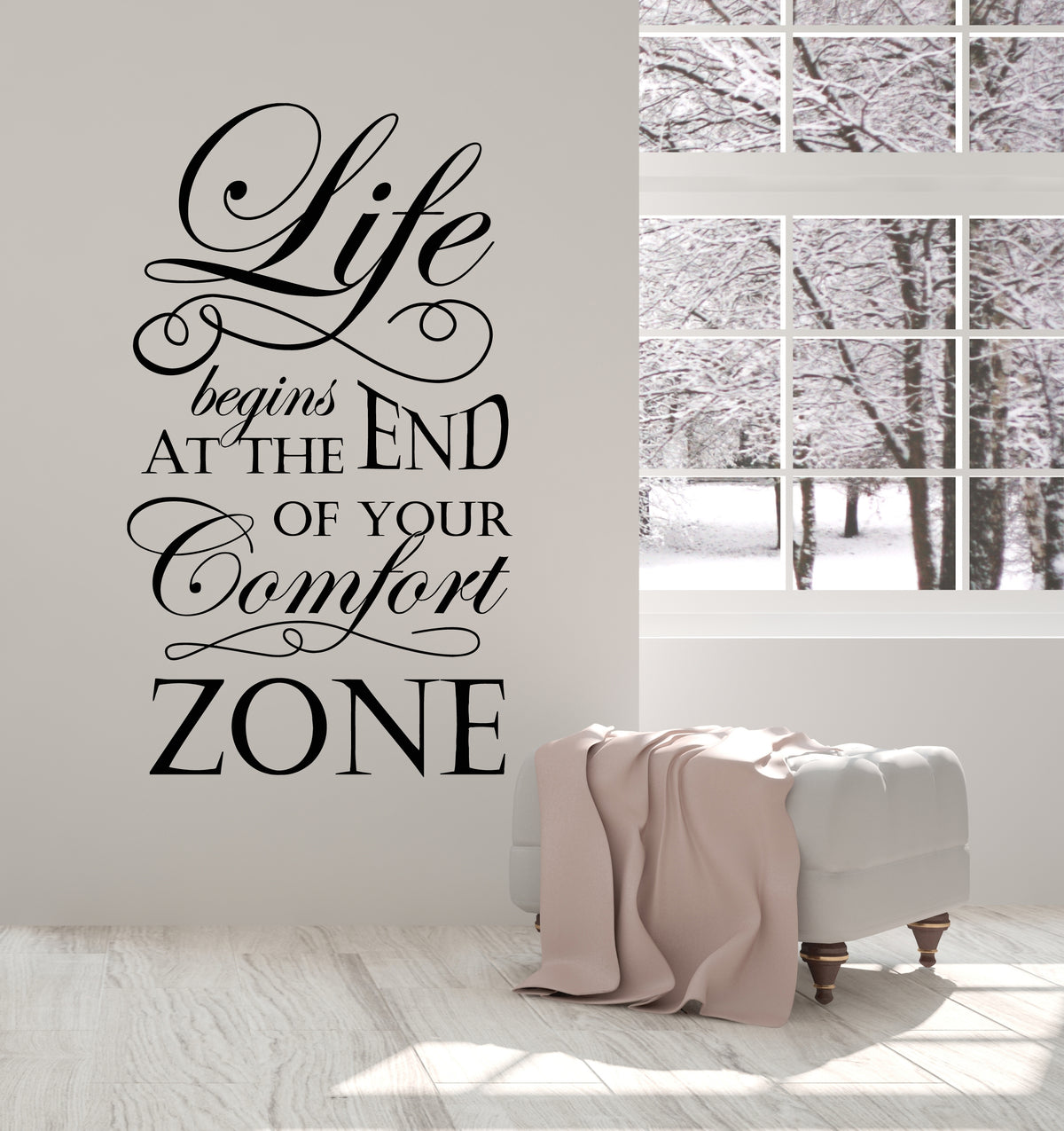 Vinyl Wall Decal Comfort Zone Motivation Quote Words Stickers Mural G — Wallstickers4you