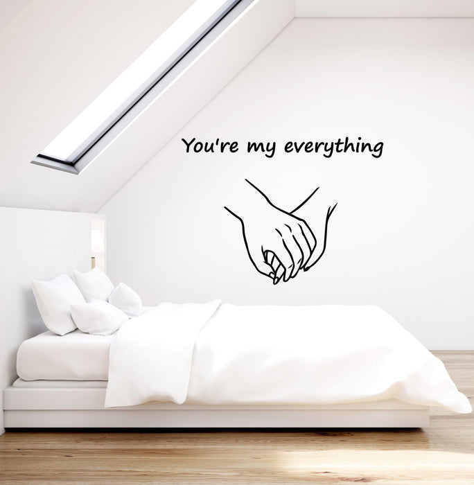 Vinyl Wall Decal Romantic Quote Hands Love Couple Bedroom Home Decor Stickers Mural Ig5603
