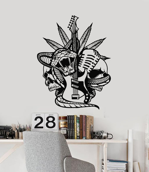 Vinyl Wall Decal Electric Guitar Musical Instrument Forever Rock Stick —  Wallstickers4you