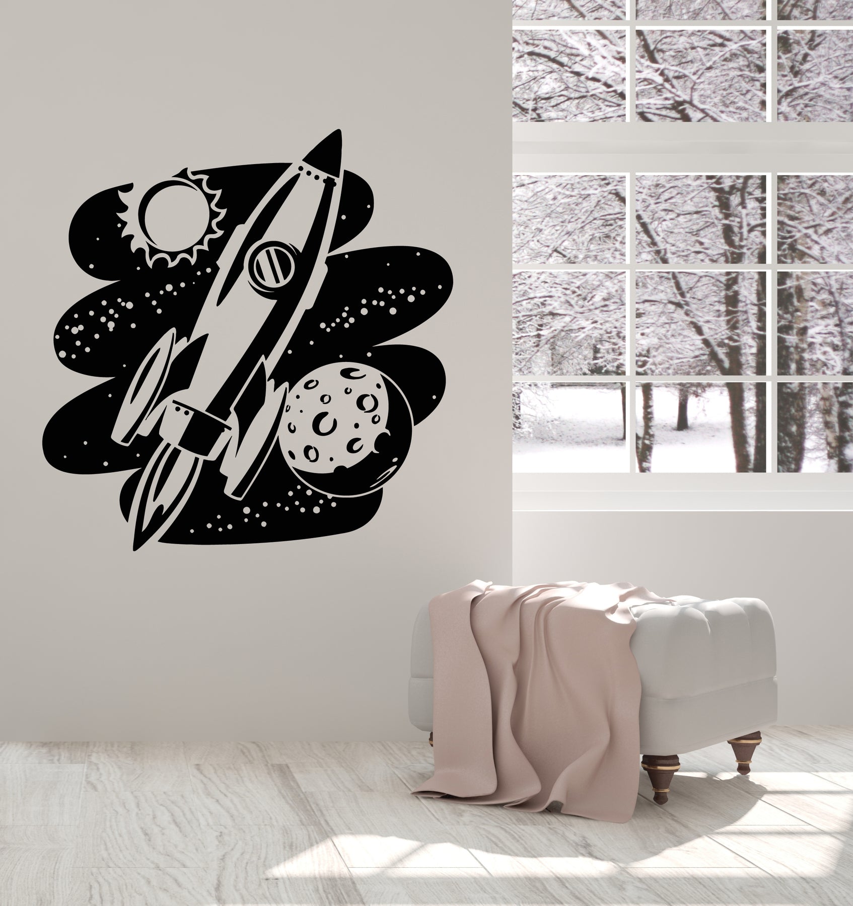 Vinyl Wall Decal Rocket Space Cosmic 