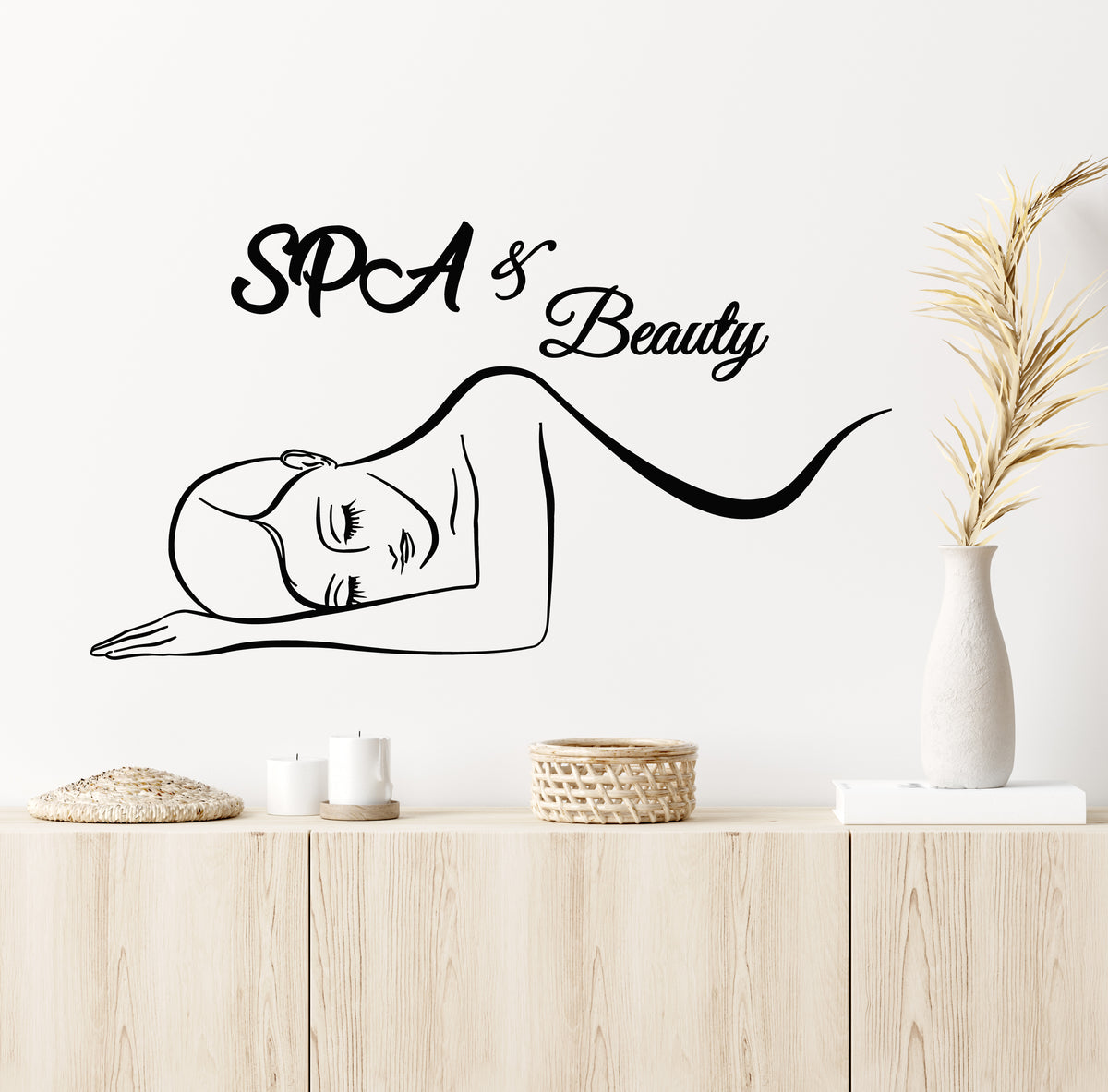 Vinyl Wall Decal Spa Beauty Massage Therapy Healthy Decor Stickers Mur