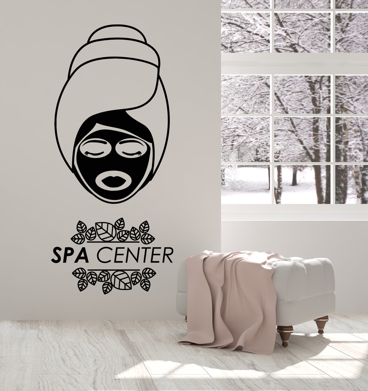Vinyl Wall Decal Beauty Salon Spa Care Massage Center Woman Face Stick — Wallstickers4you 