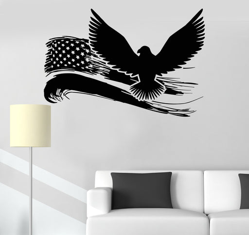 Vinyl Wall Decal American Flag Symbol Flying Eagle Patriot Decor Stick —  Wallstickers4you