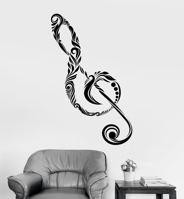 Vinyl Wall Decal Abstract Music Clef Musical Note Bedroom Decor Stickers 2963ig