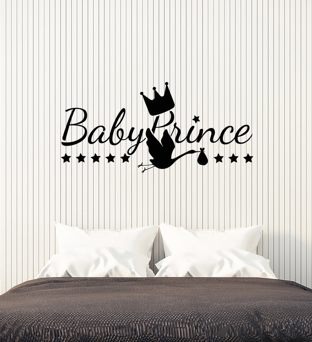 1 Vinyl Wall Decal Baby Prince Logo Words Boy Room Decor Stickers 3618i Wallstickers4you