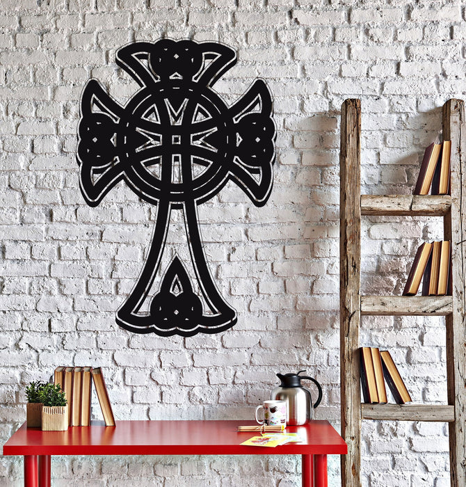 Vinyl Wall Decal Celtic Cross Ireland Decor Irish Pattern Stickers Mur — Wallstickers4you