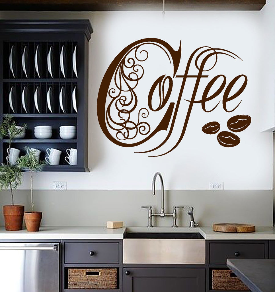 Vinyl Wall  Decal Kitchen  Coffee  Shop House Cafe Decor  