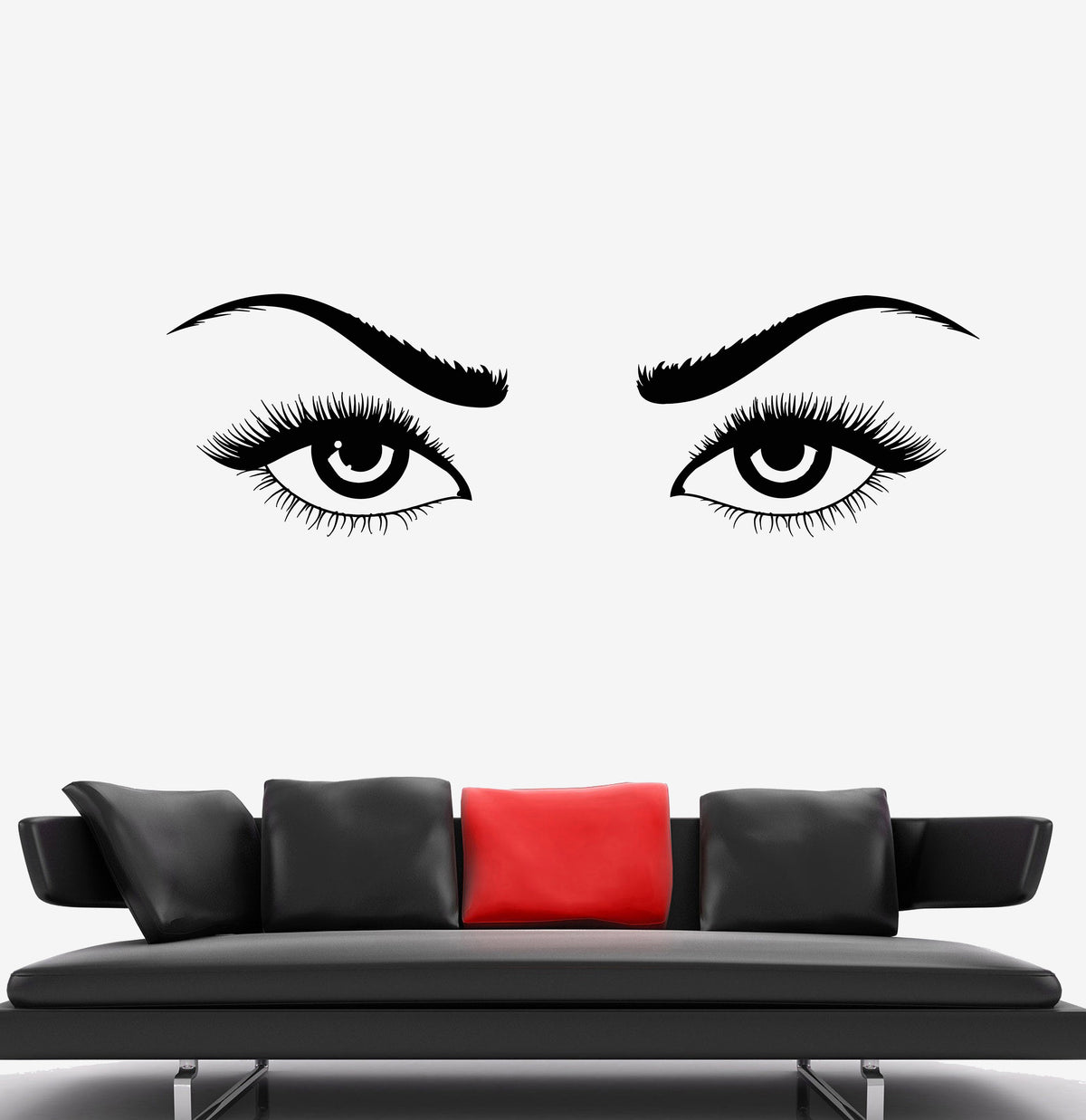 Vinyl Wall Decal Girl Beautiful Sexy Eyes Woman Eyelashes Eyebrow Stic — Wallstickers4you 