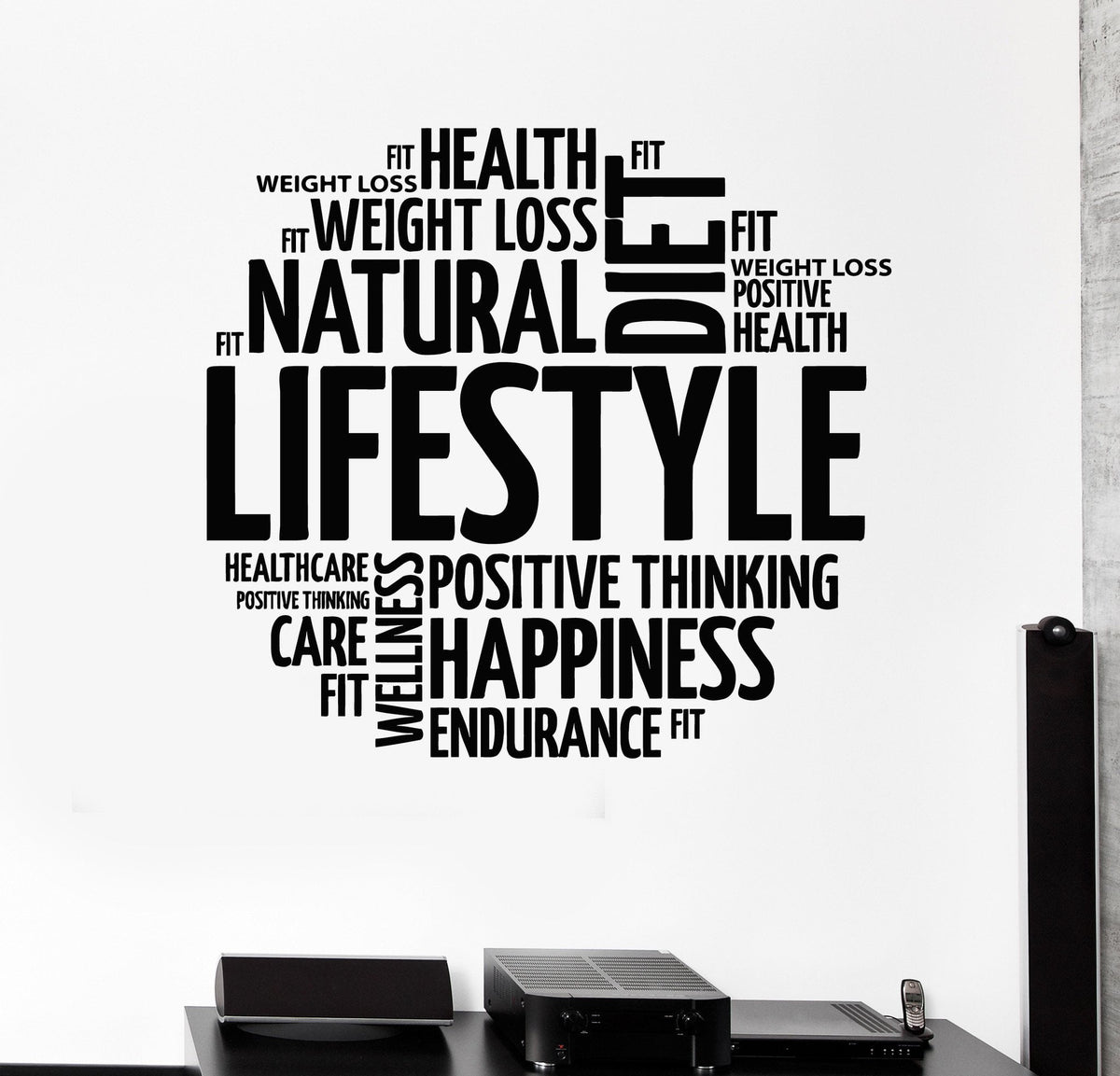 Vinyl Wall Decal Healthy Lifestyle Words Motivation Diet ...