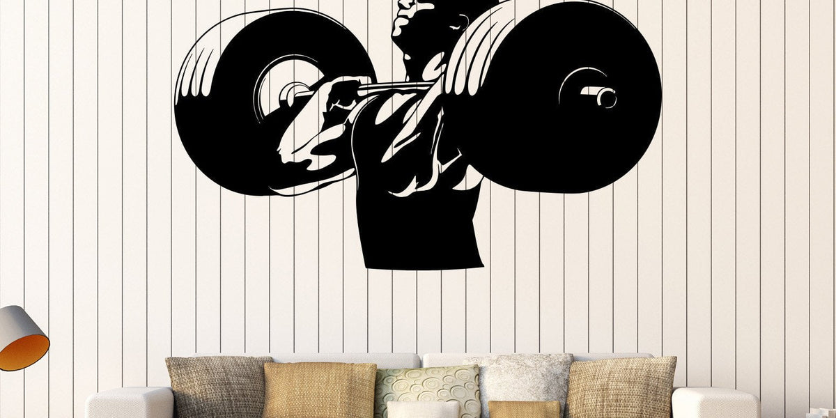 Vinyl Wall Decal Gym Fitness Muscled Bodybuilding Sports Art Stickers — Wallstickers4you