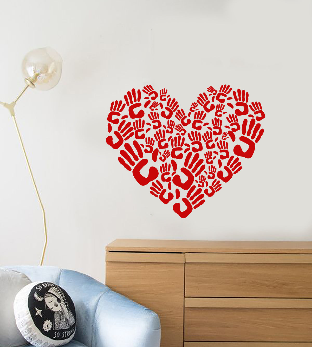 Vinyl Wall Decal Heart Love Romance Handprints Stickers 3600ig — Wallstickers4you 