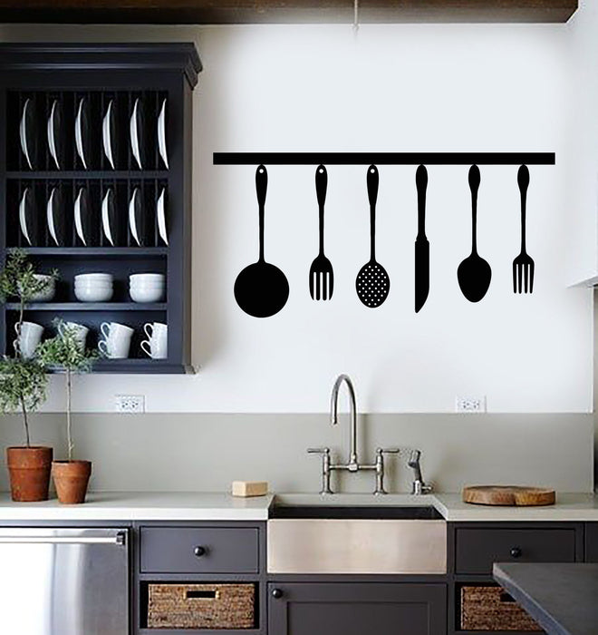 Vinyl Wall Decal Kitchen Utensils Cooking Chef and Cook Stickers Uniqu ...
