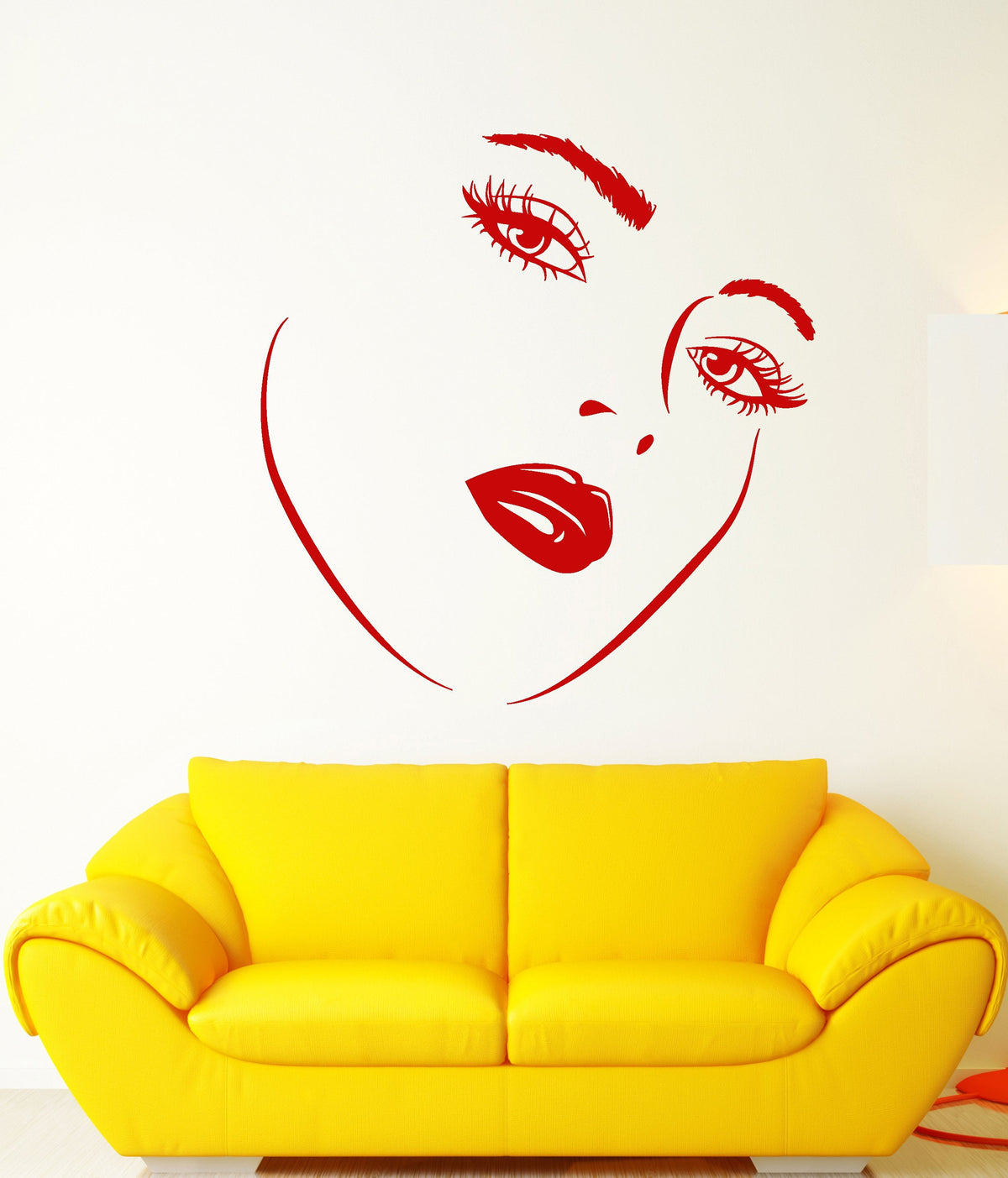 Vinyl Wall Decal Girl Face Woman Makeup Sexy Lips Eyelashes Stickers — Wallstickers4you 