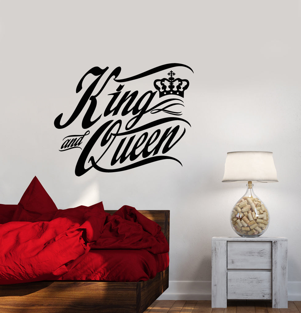 Vinyl Wall Decal Quote Words The King And Queen Crown Bedroom