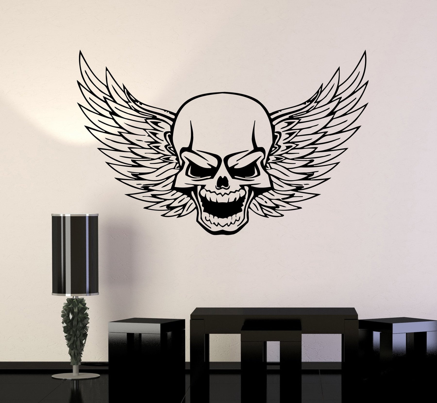 Skull Wall Vinyl Stickers Decal Wings Death Decor For Garage Car Uniqu — Wallstickers4you