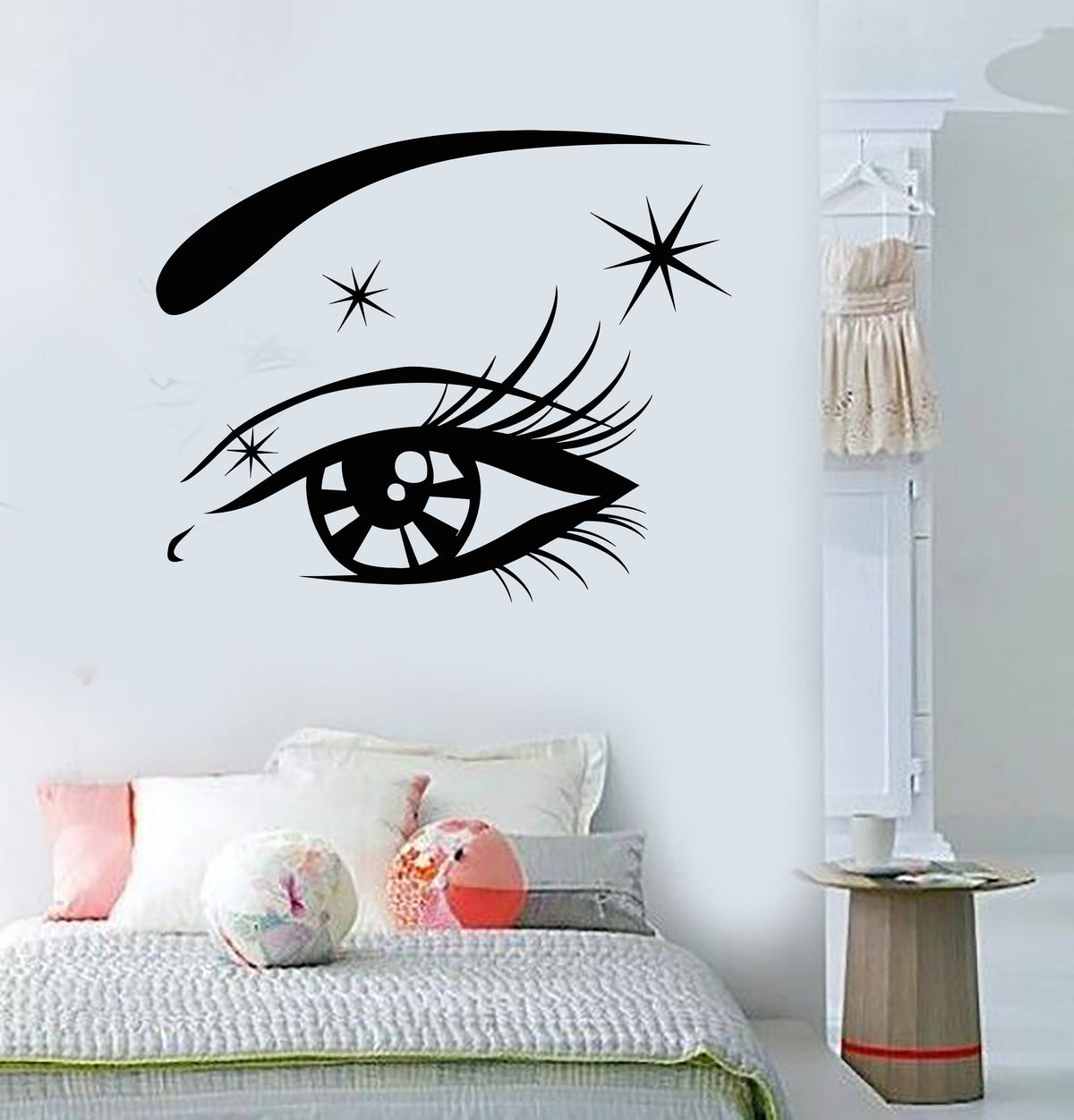 Vinyl Wall Decal Beautiful Sexy Woman Eye Eyelashes Makeup Stickers Un — Wallstickers4you 