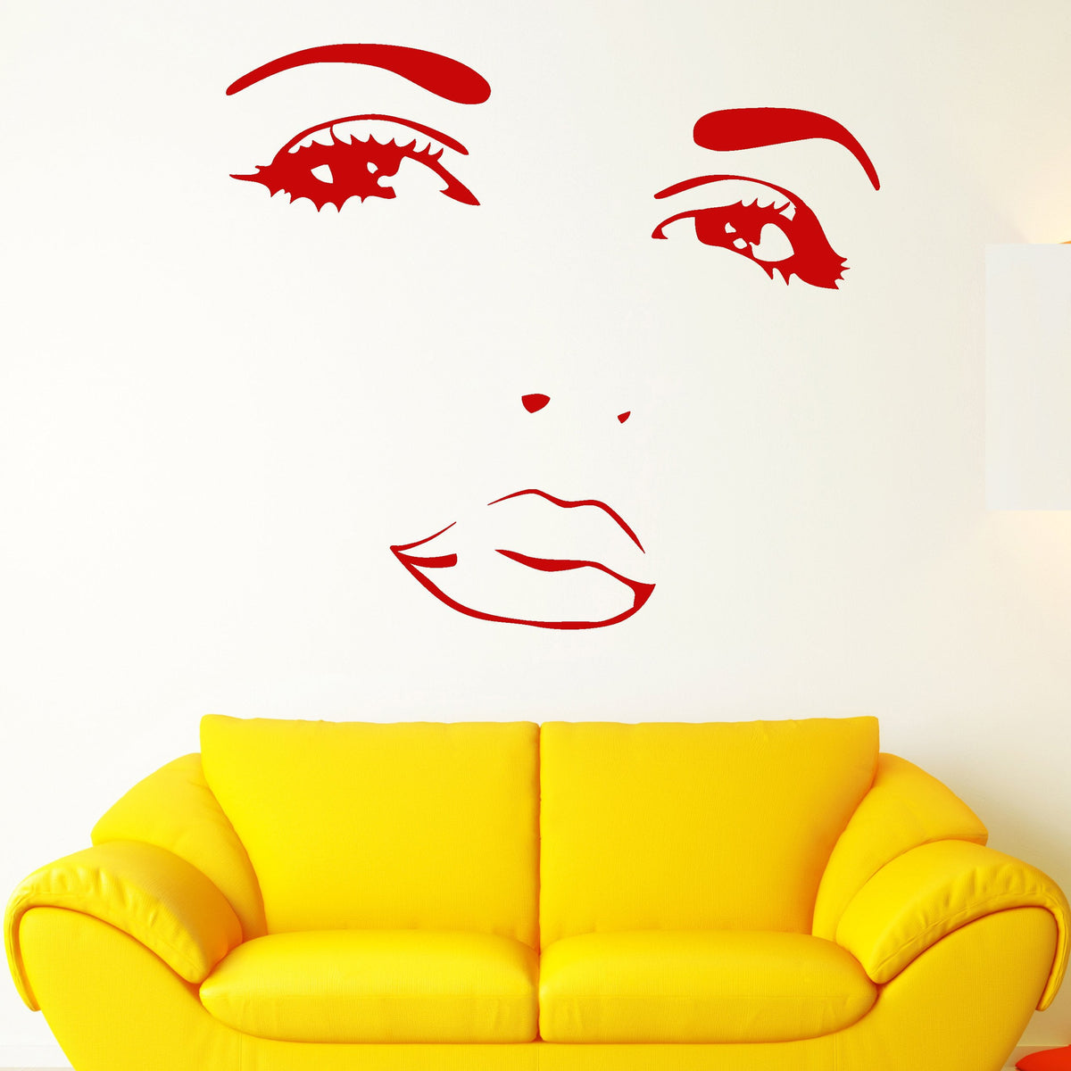 Vinyl Wall Decal Beautiful Face Girl Makeup Sexy Lips Eyes Beauty Salo — Wallstickers4you 