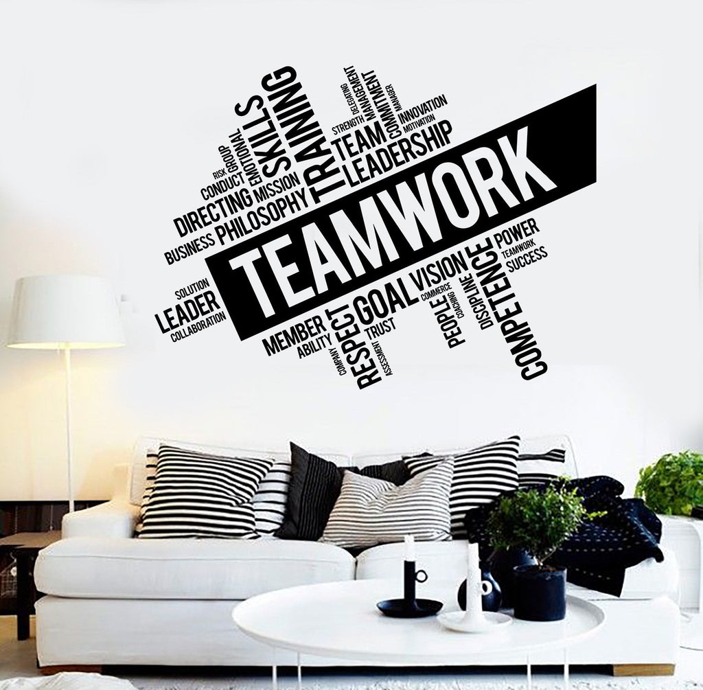 Teamwork Vinyl Wall  Decal  Word Cloud Success Office  Decor  