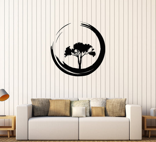 Vinyl Wall Decal Enso Tree Of Life Zen Circle Buddhism Yoga Stickers U —  Wallstickers4you