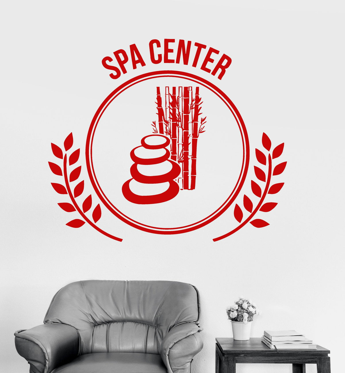 Vinyl Wall Decal Spa Center Beauty Salon Woman Relax Massage Stickers — Wallstickers4you 