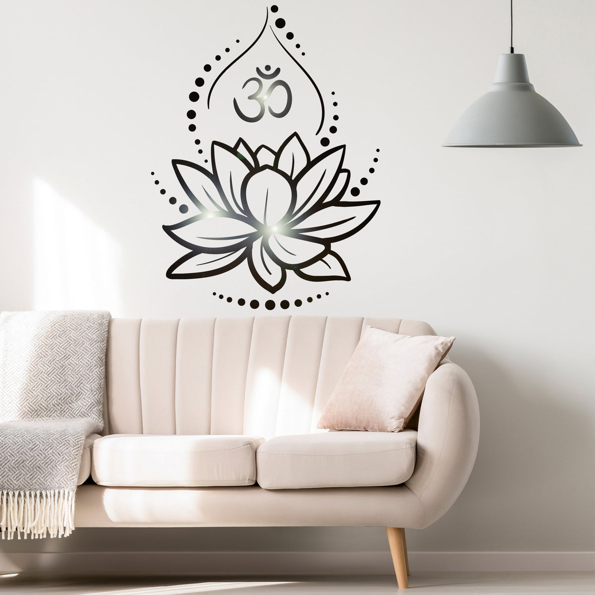 Lotus Flower Yoga Hinduism Hindu Om Meditation Symbol Wall Decal Stick — Wallstickers4you