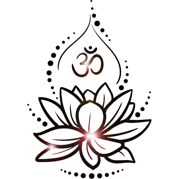 Vinyl Wall Decal Lotus Flower Yoga Hinduism Hindu Om