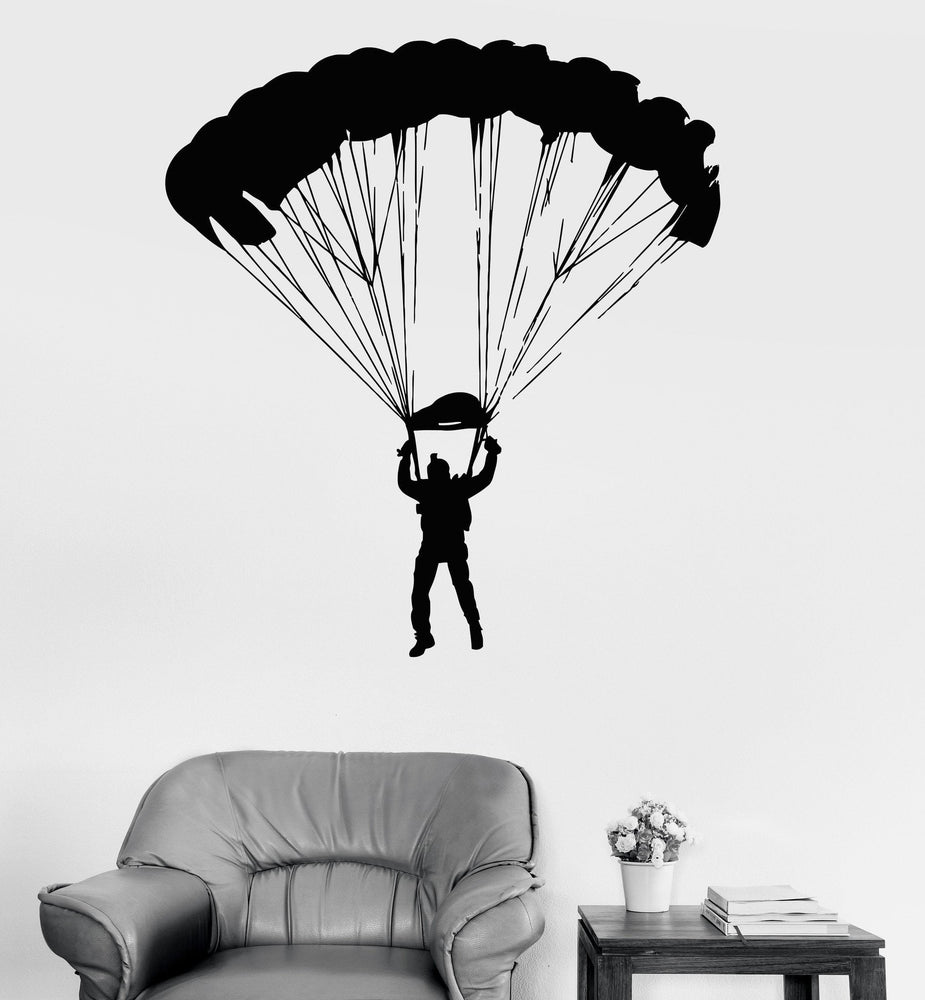 Vinyl Wall Decal Skydiver Parachutist Extreme Sport Skydiving Stickers