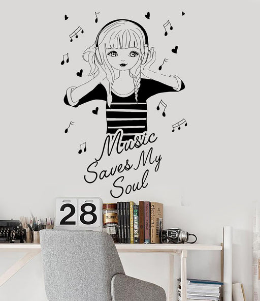 Vinyl Wall Decal Headphones Sound Teen Room Music Decor Stickers Uniqu —  Wallstickers4you