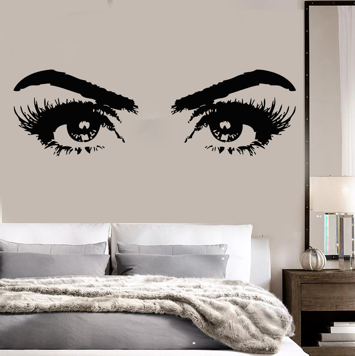 Vinyl Wall Decal Woman Eyes Beauty Salon Girl Room Makeup Stickers Uni — Wallstickers4you 