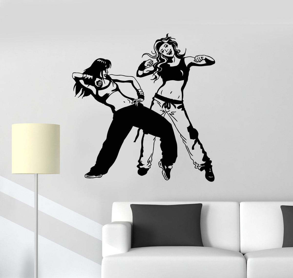 Vinyl Wall Decal Sexy Couple Dancers Dance Hip Hop Teen Room Stickers