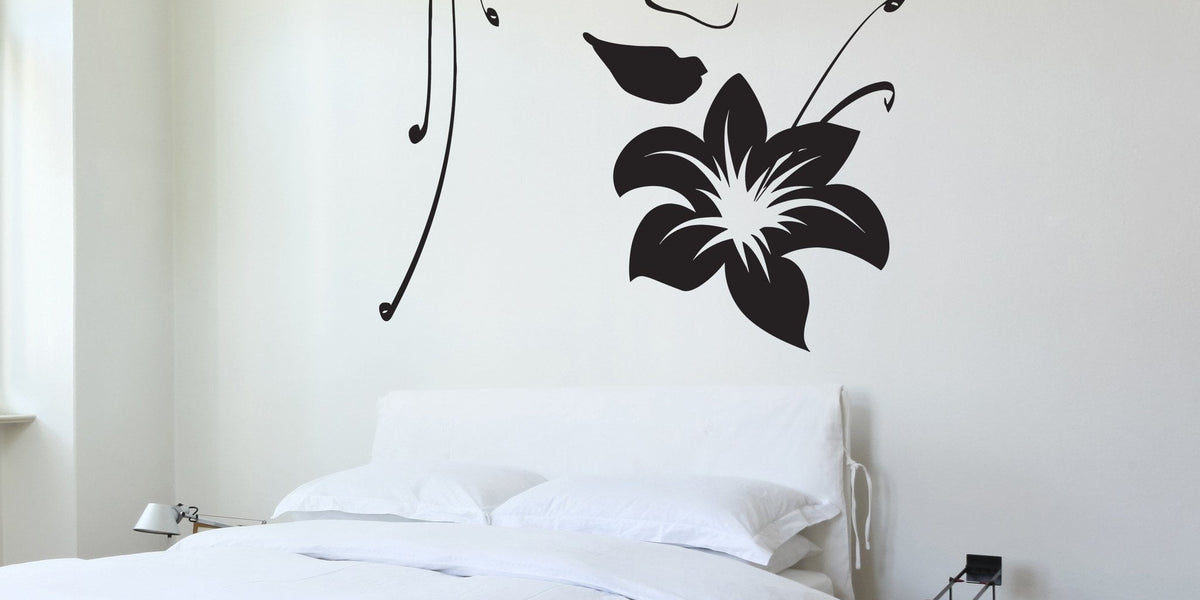 Wall Decal Sexy Girl Vinyl Sticker Flower Beautiful Face Unique T — Wallstickers4you 