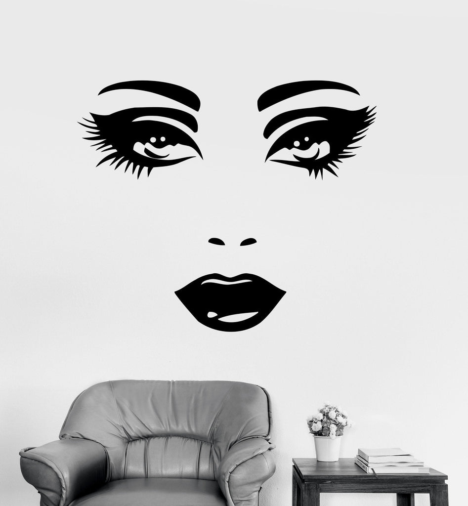 Wall Decal Sexy Face Eyes Woman Female Vinyl Sticker Unique T Z3262