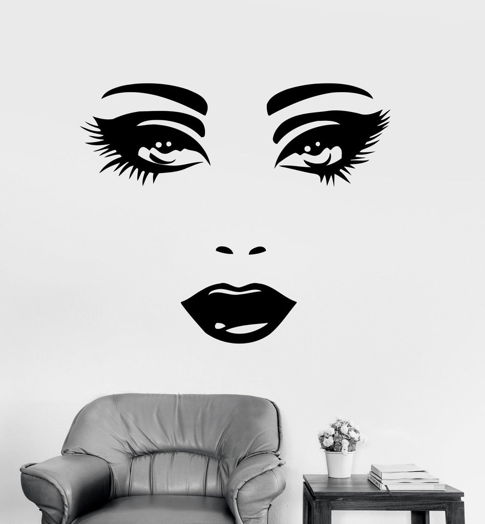 Wall Decal Sexy Face Eyes Woman Female Vinyl Sticker Unique Gift z3262 ...
