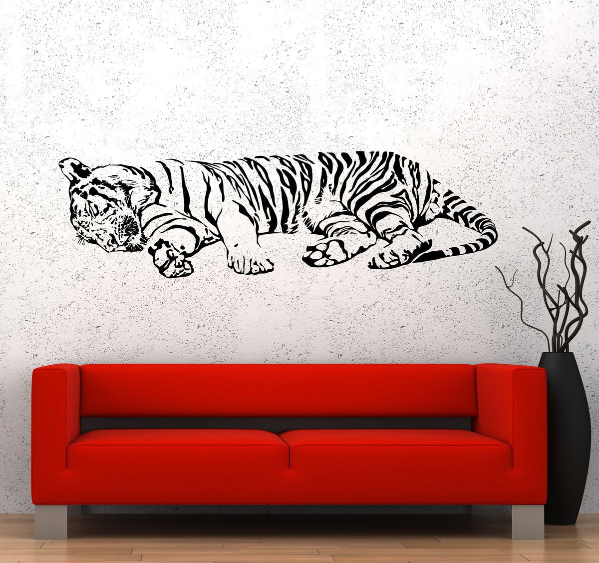 Wall Vinyl Decal Tiger Sleeping Jungle Africa Predator Cool Interior D ...