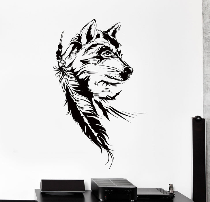 Download Vinyl Wall Decal Dream Catcher Dreamcatcher Wolf Indian ...