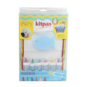 Kitpas kitpas bathtub crayons with a drawing board for kids ages 3+, bright  colors, easily washable with a wet sponge, set of 1-whit