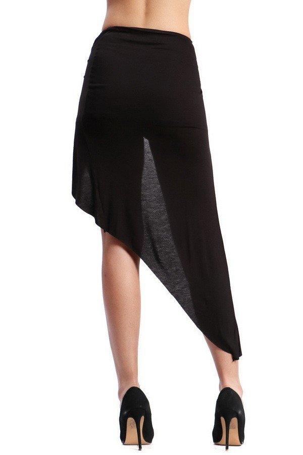 Chanelle Wrap Front Skirt - Black - Black Boutique