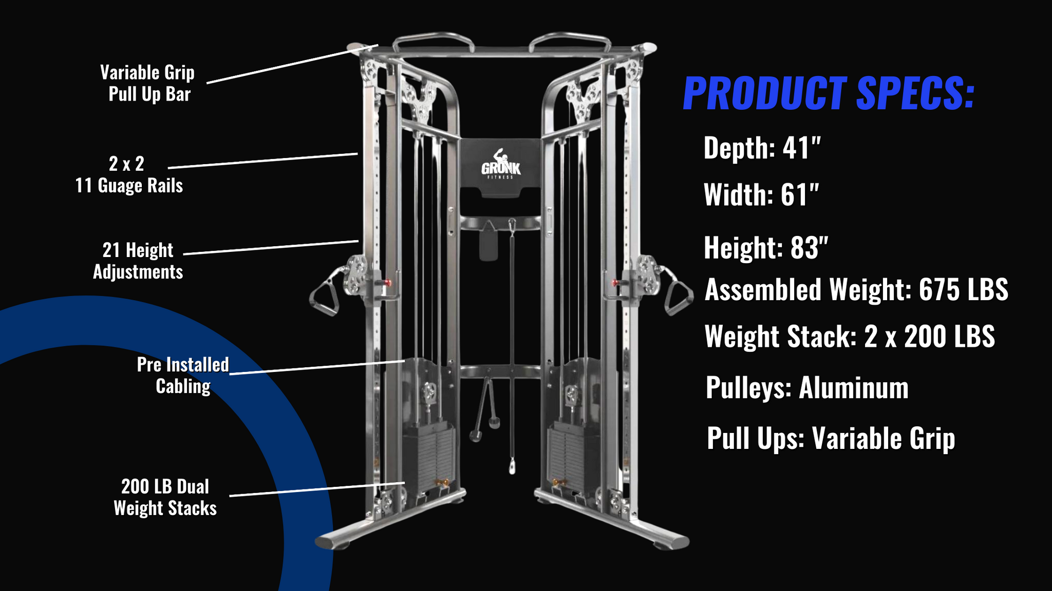 Gronk Wall Mount Multi-Grip Pull up Bar – G&G Fitness Equipment