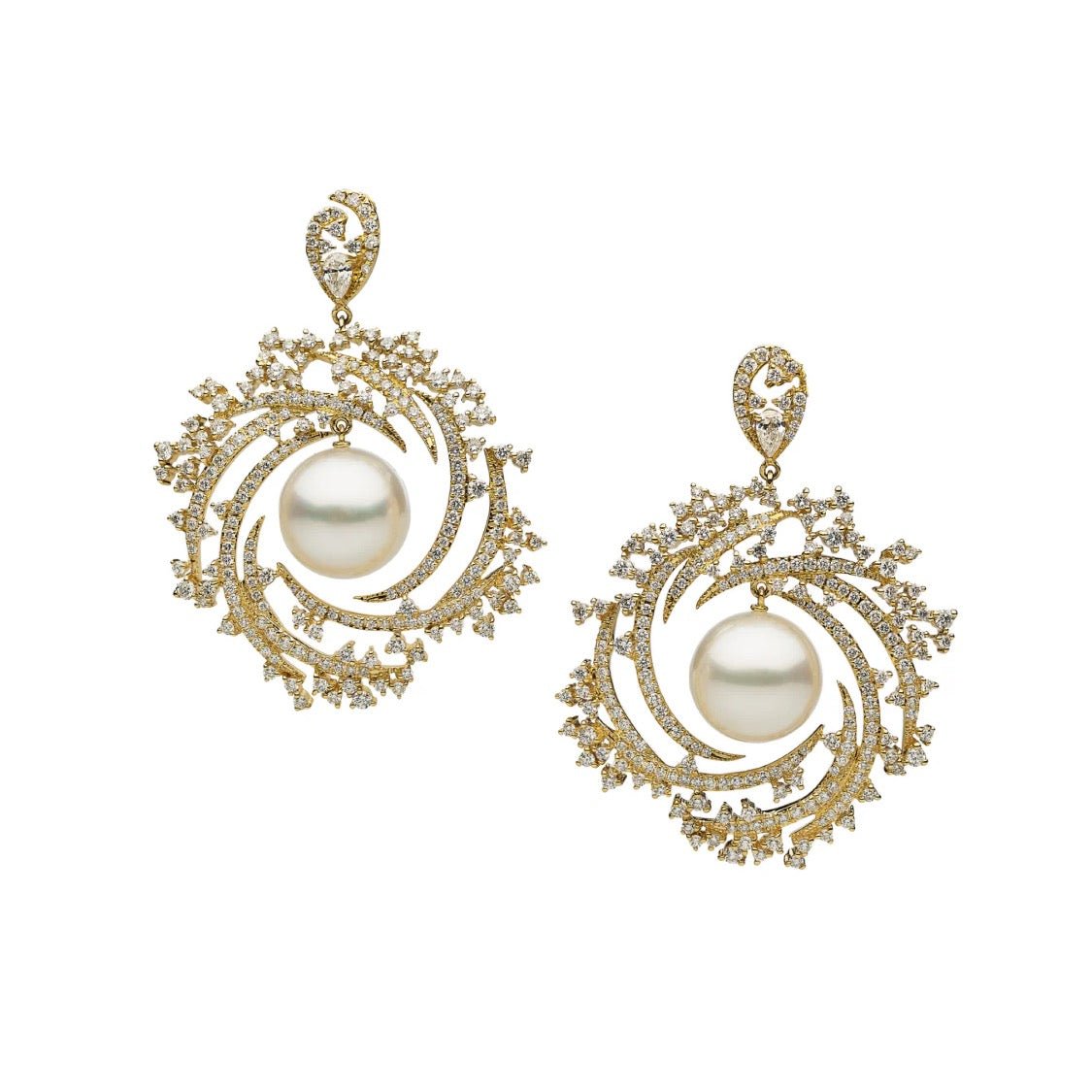 Autore Galaxy South Sea Pearl & Diamond Earrings - Aurum Jewels