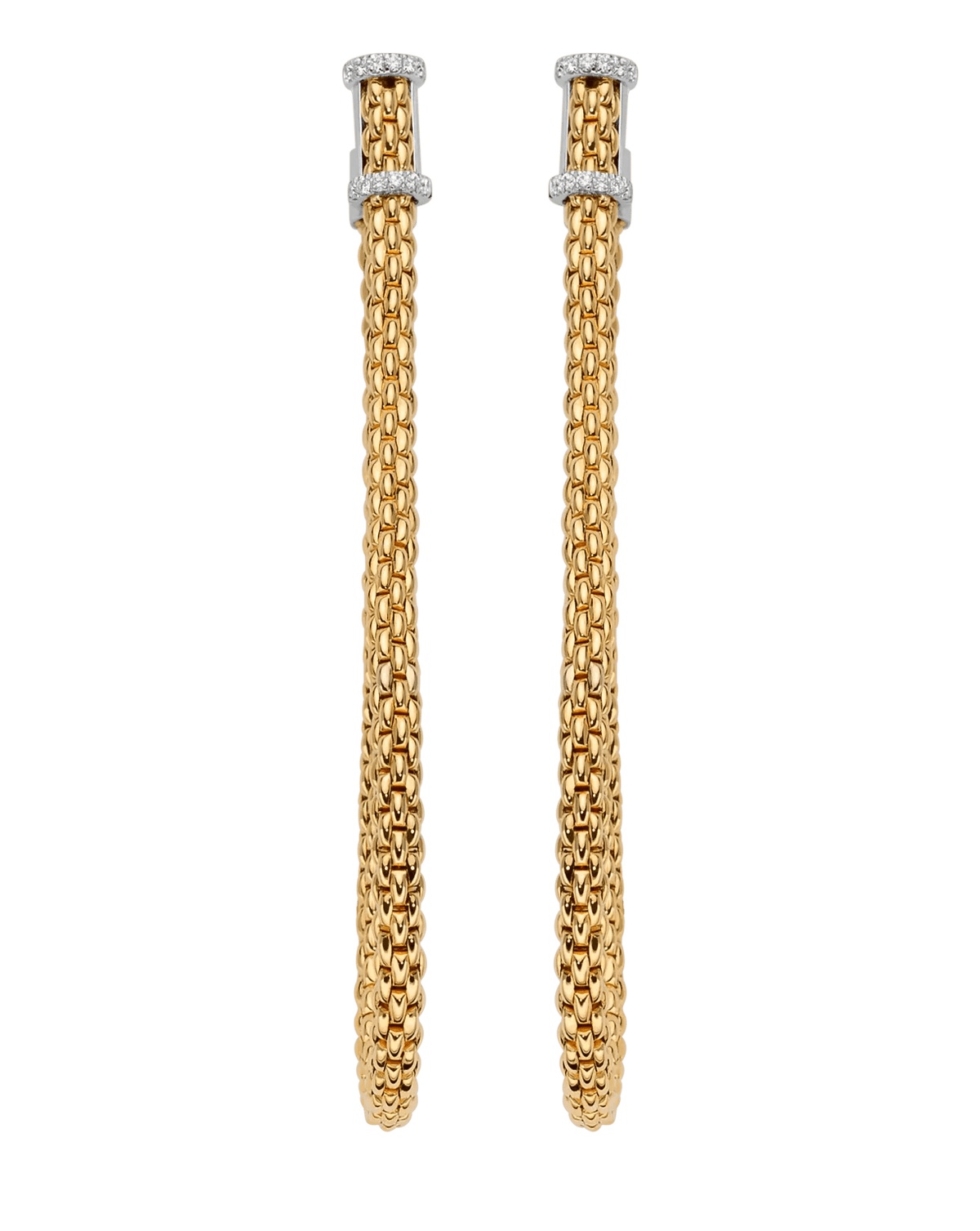 Flex’It Earrings in Gold with Pave Diamonds - Aurum Jewels