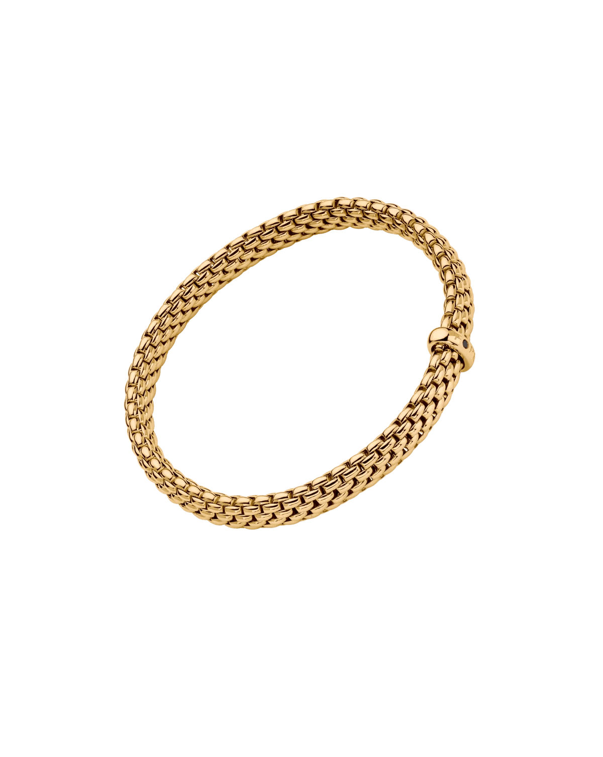 Fope Flex’It Gold Bracelet with a Black Diamond - Aurum Jewels