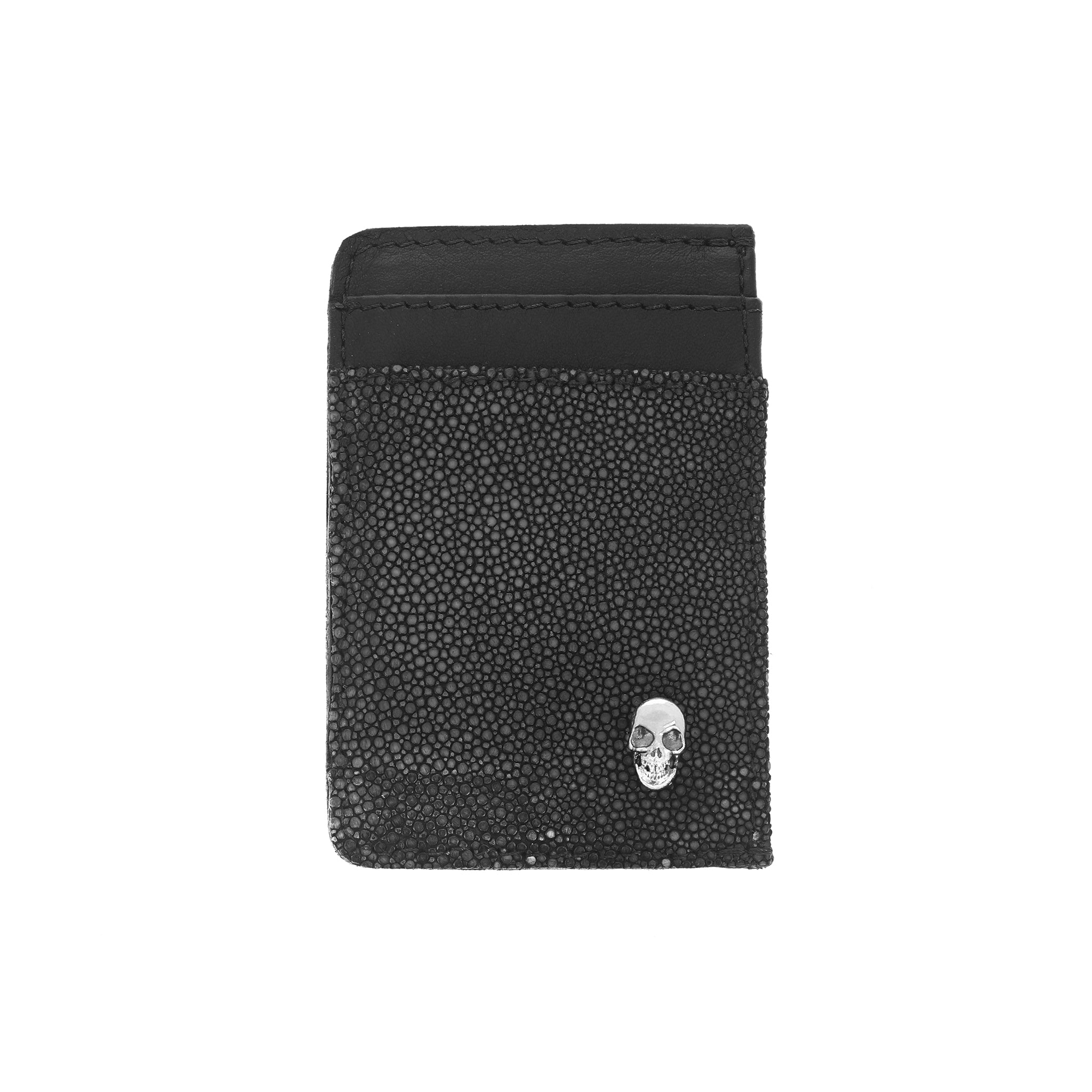 Leather Passport Case / Credit Card Case Wallet - Onyx Black