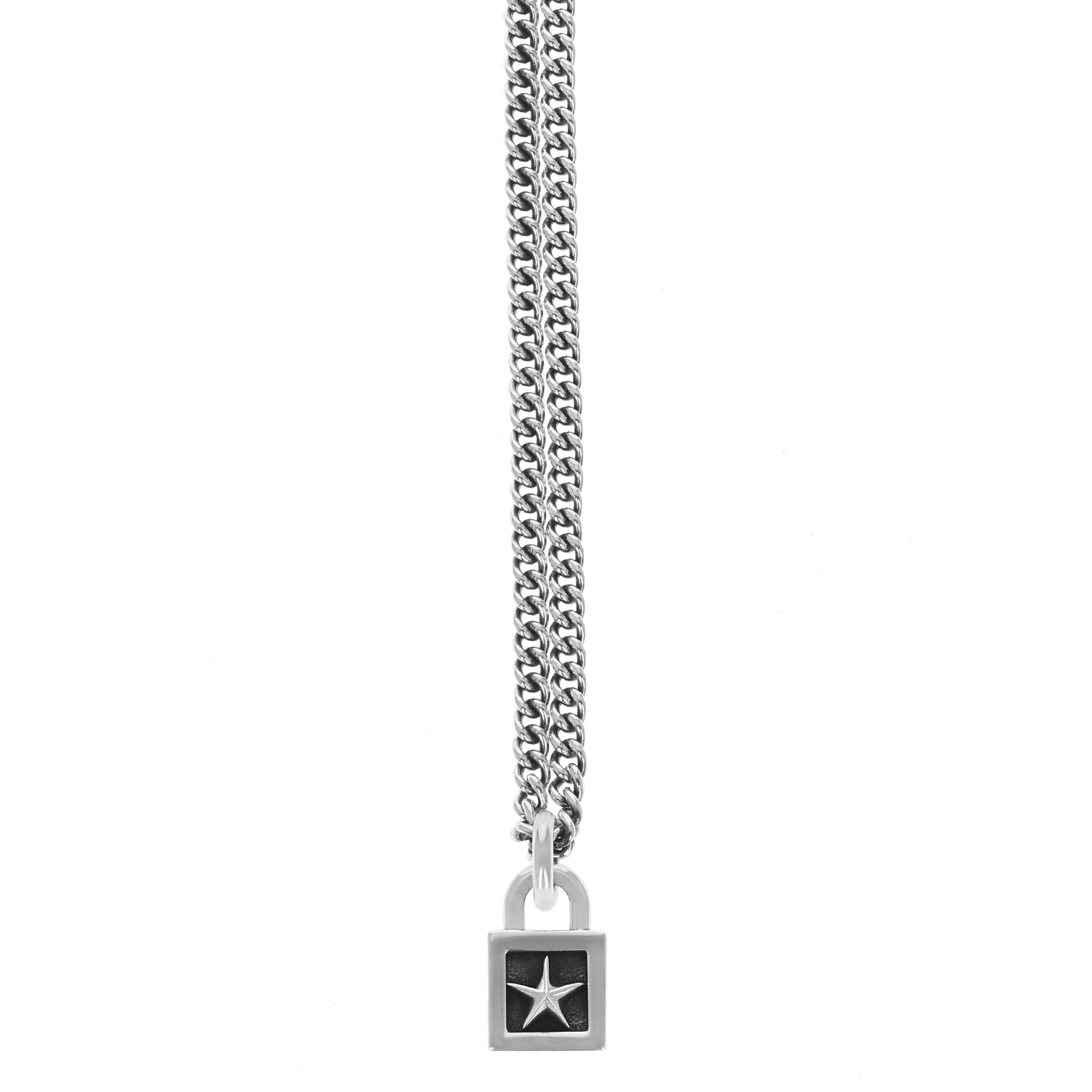 Shop King Baby Studio Sterling Silver Skull Padlock Pendant Necklace