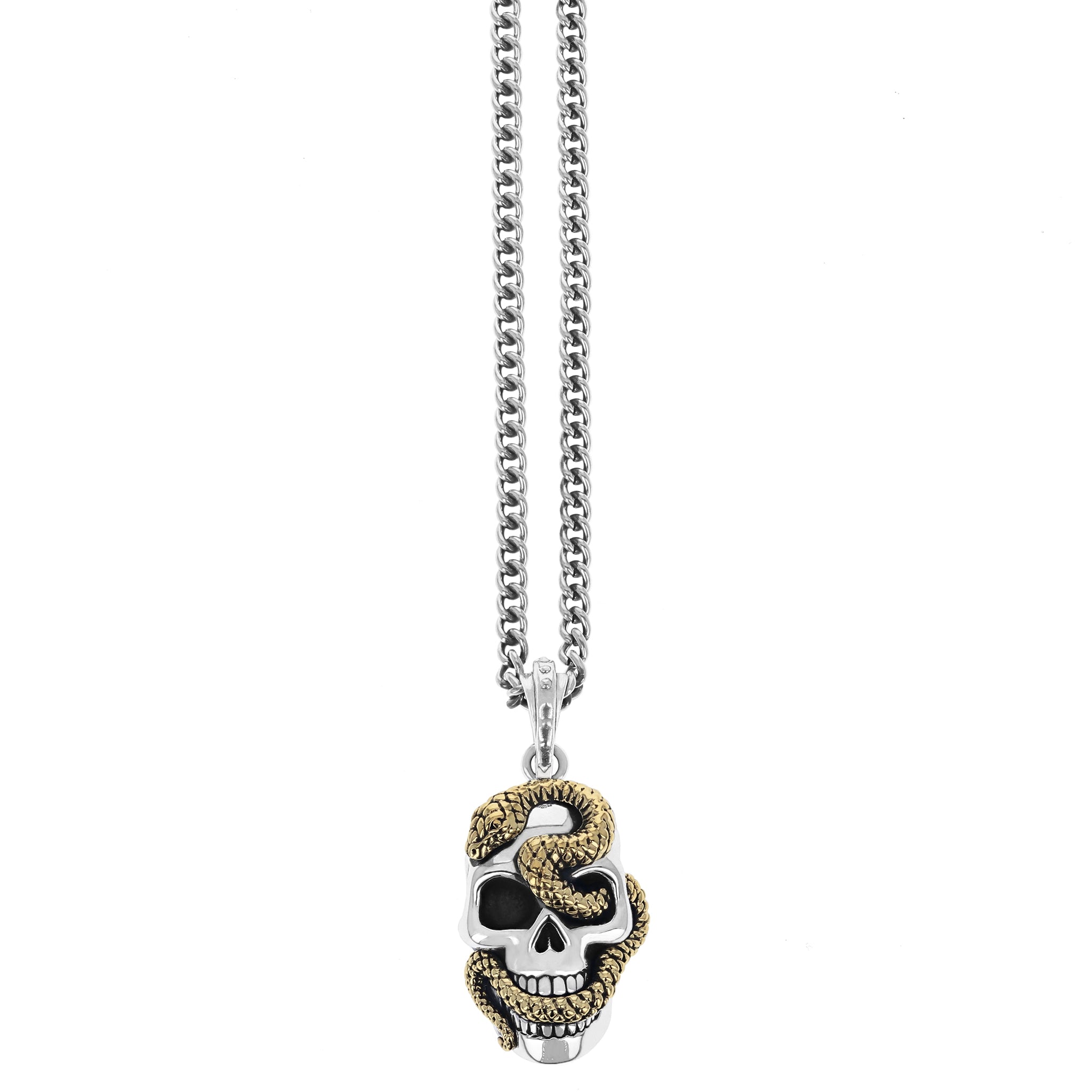 Infinity Link Wallet Chain w/ Multi Skull Motif Hook with Gold Alloy Skull - King Baby Studio