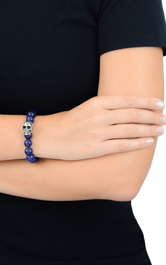 Large Bead Bracelet for Men Blue Lapis by King Baby