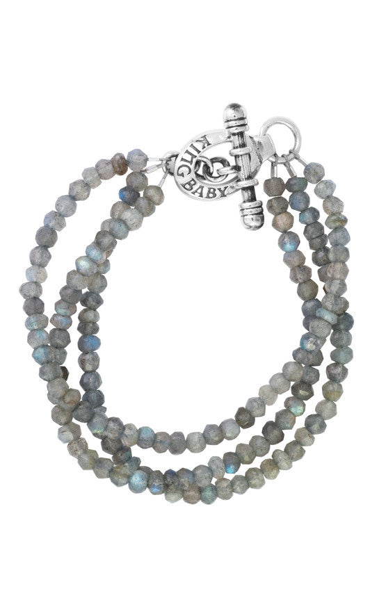 Labradorite Bead Bracelet with Hook Clasp