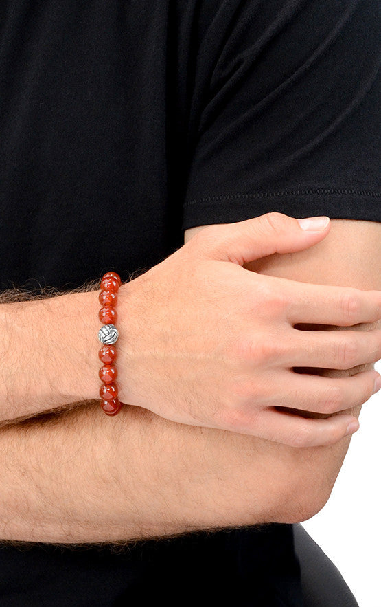 Monkey Knot Carnelian Bead Bracelet